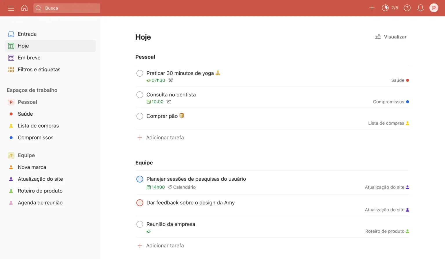 Aplicativo Todoist