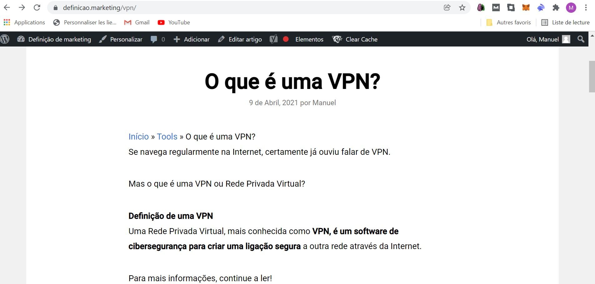 O que é conteúdo estático?