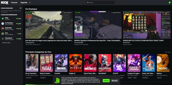 Kick é uma plataforma de streaming online