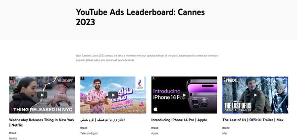 Os 10 comerciais publicitários mais vistos no YouTube: o ranking de 2023