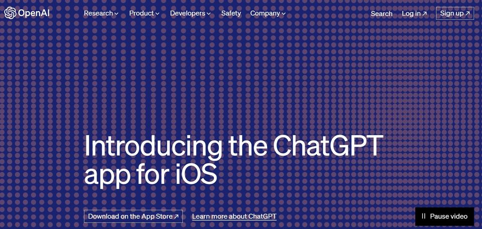 A aplicação ChatGPT, disponível para iPhone e iPad, é gratuita e não tem anúncios